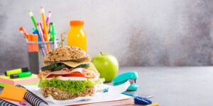 Healthy Lunch For School With Sandwich