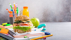 Healthy Lunch For School With Sandwich